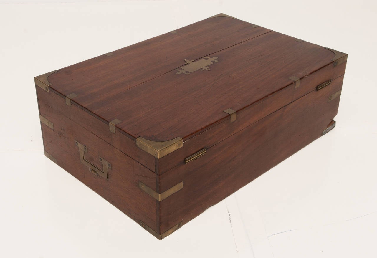 Wood and Brass Traveling Box at 1stdibs