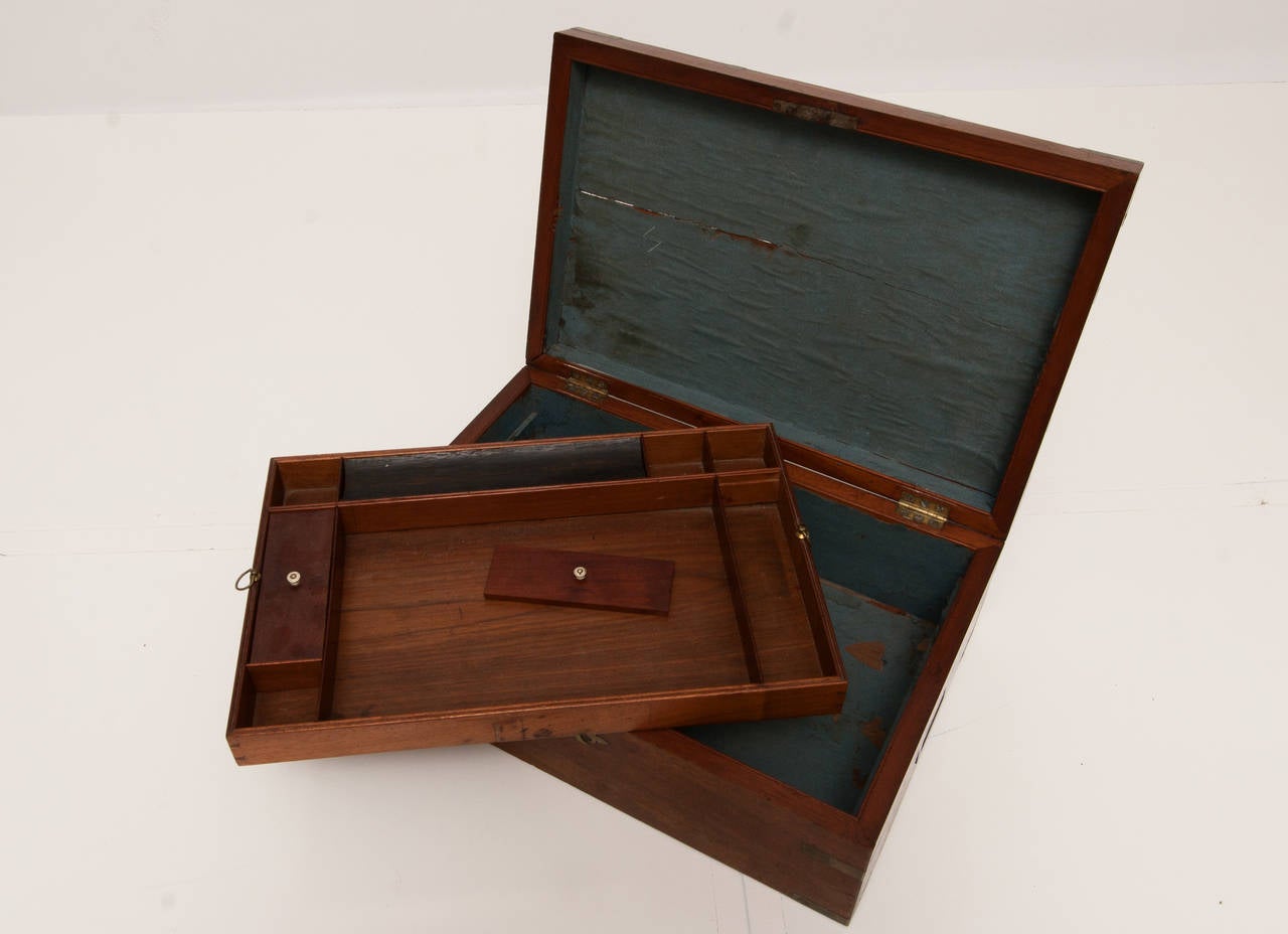 Wood and Brass Traveling Box at 1stdibs