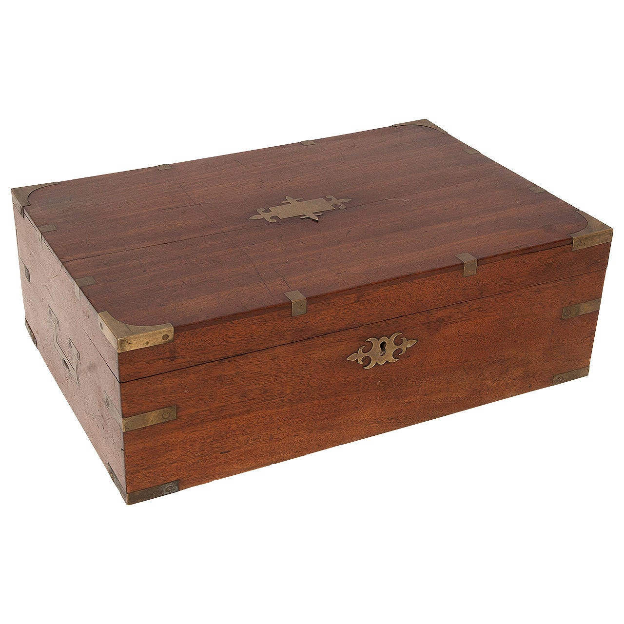 Wood and Brass Traveling Box at 1stdibs