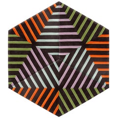 Kinder MODERN Thunder Zebra Hexagon Rug in 100% New Zealand Wool