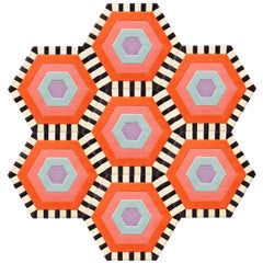 Kinder MODERN Honeycomb Swizzle Rug in 100% New Zealand Wool