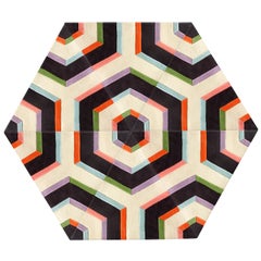 Kinder MODERN Large Hexagon Maze Rug in 100% New Zealand Wool