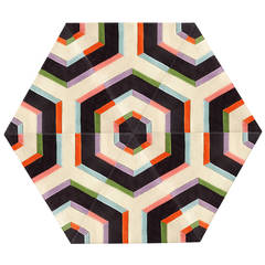 Kinder GROUND Large Hexagon Maze Rug in 100% New Zealand Wool 3
