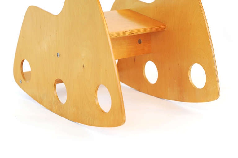 Russian USSR Child's Rocker by Albrecht Lange and Hans Mitzlaff in Plywood, circa 1960 For Sale