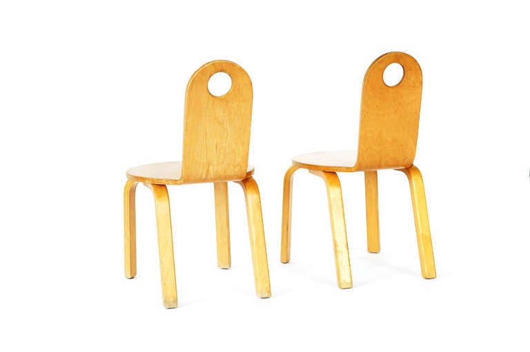 French Circle Cut-Out Thonet Children's Chairs For Sale