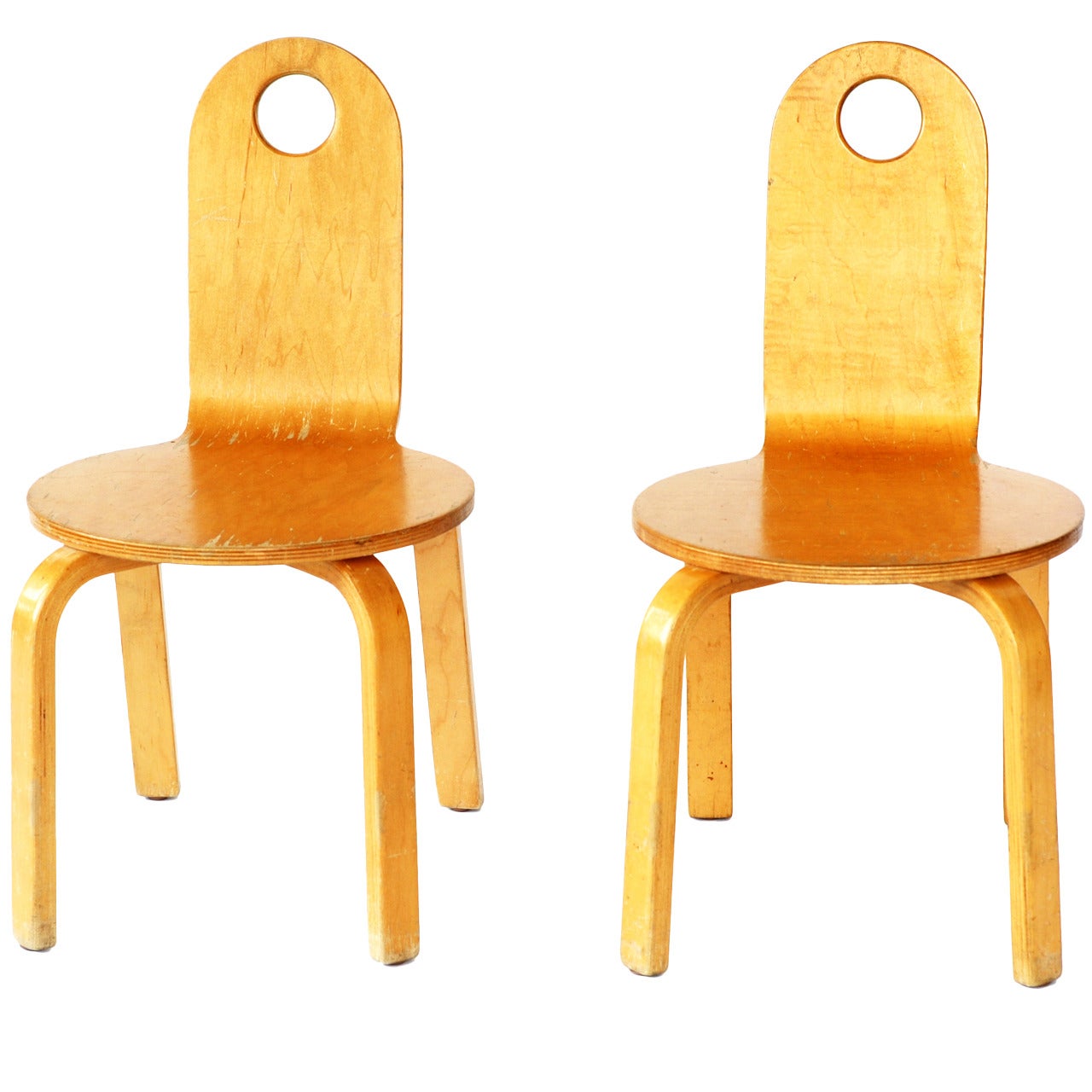 Circle Cut-Out Thonet Children's Chairs For Sale