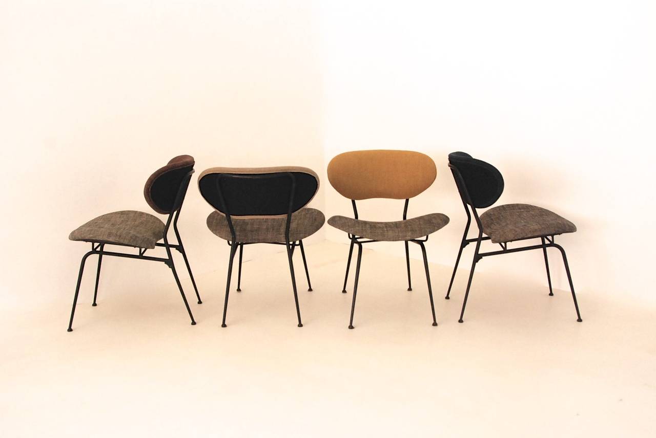 Fabric Gastone Rinaldi Set of Four Chairs