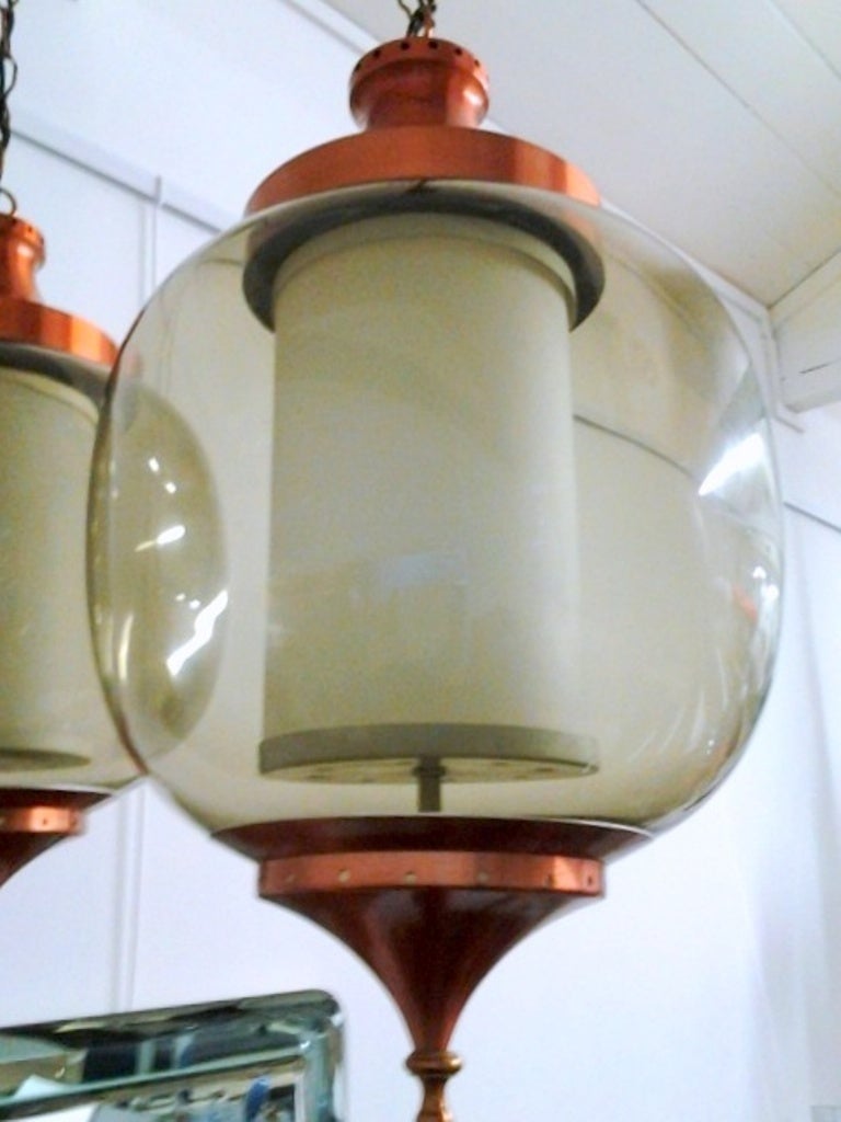 Late 1950's Pair of French Lanterns In Excellent Condition For Sale In London, GB