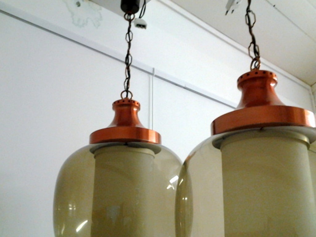 Mid-20th Century Late 1950's Pair of French Lanterns For Sale