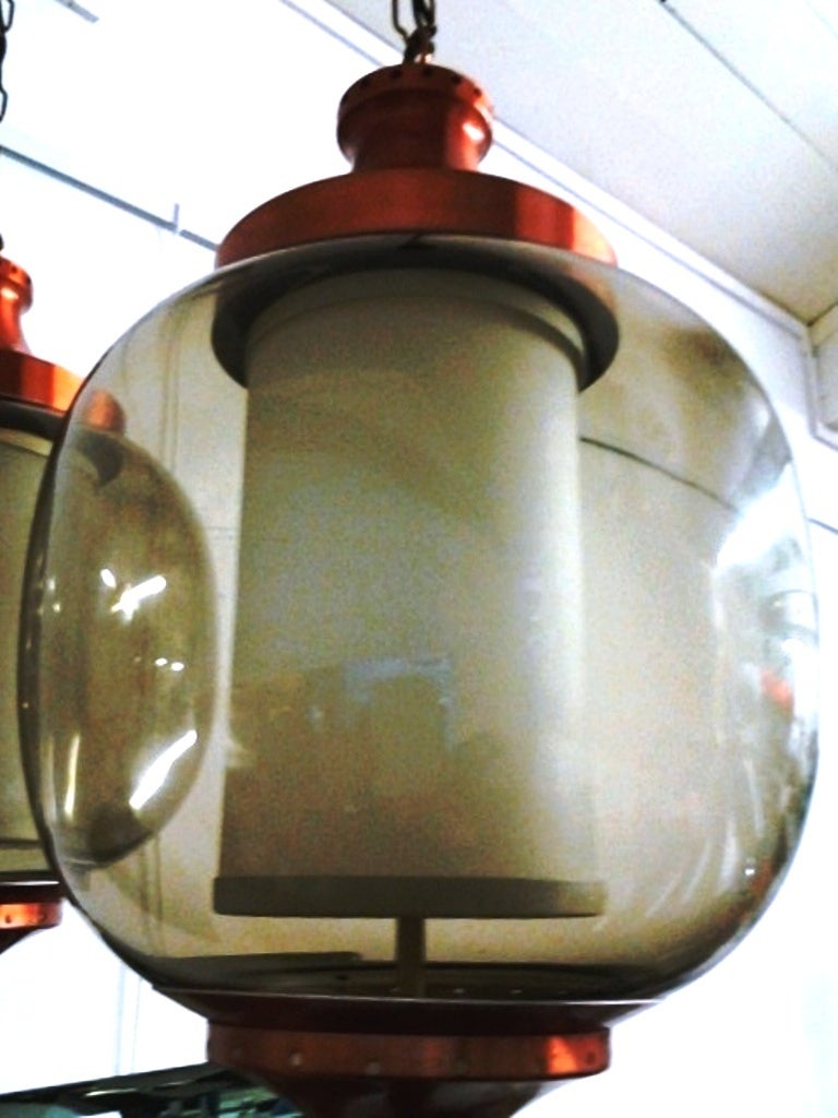 Late 1950's Pair of French Lanterns For Sale 1