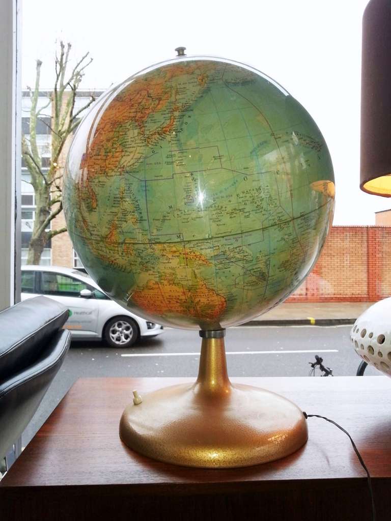 1960s Illuminated Globe