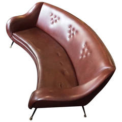 1950s Italian Curved Sofa