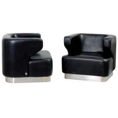 1970's - Pair of - Cheval - Armchairs by Moscatelli