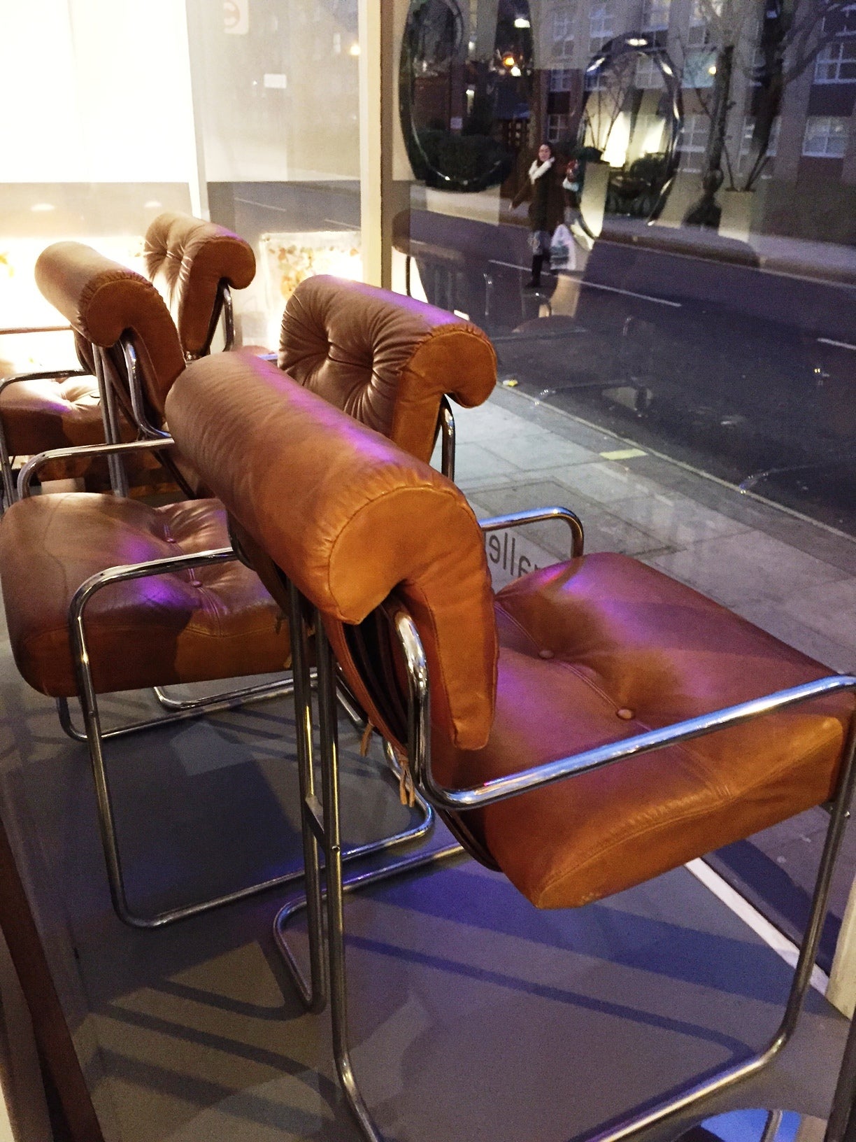 Italian 1970s Pair Of Tucroma Chairs with Original Leather