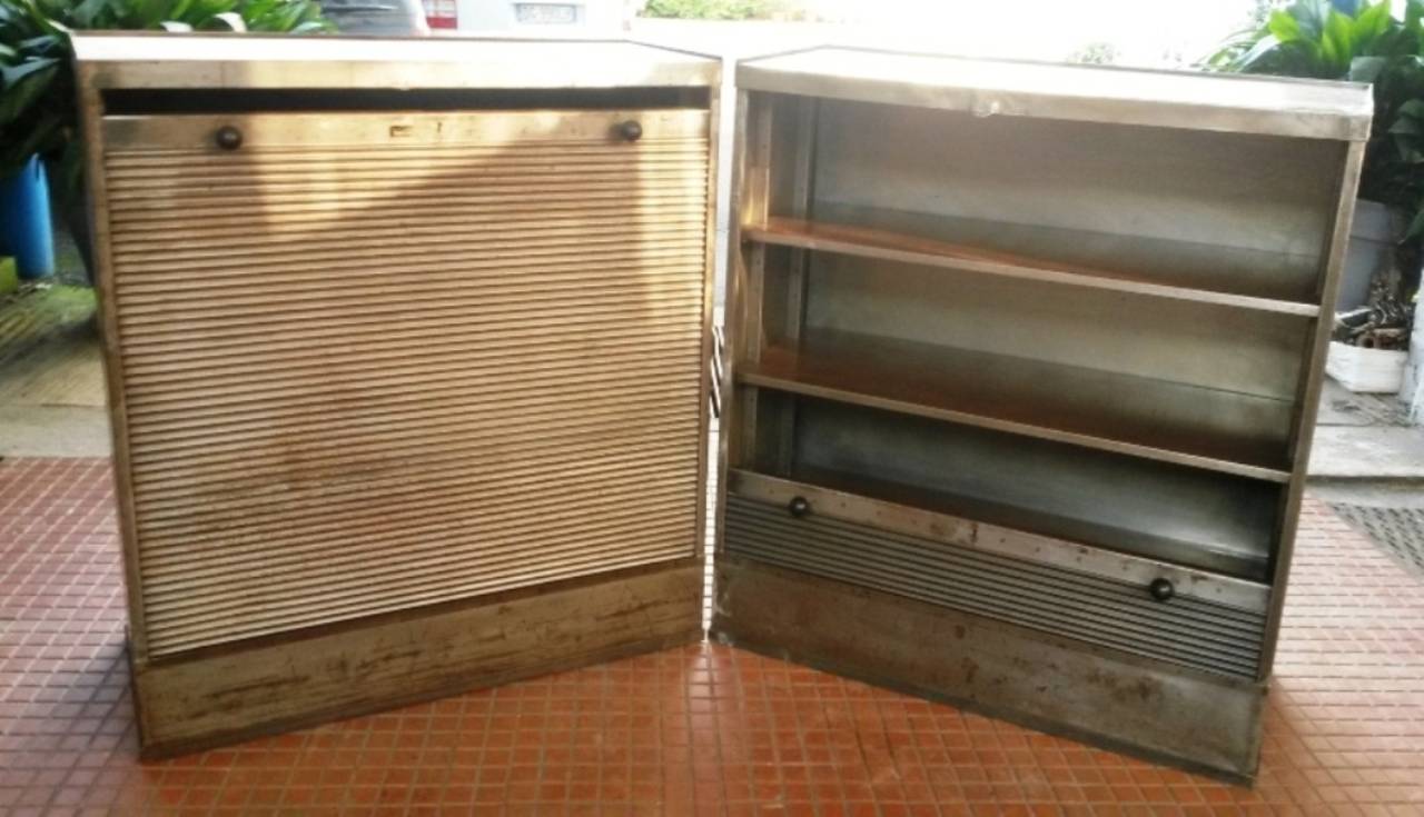 1940's Pair of industrial rooltop cabinet
