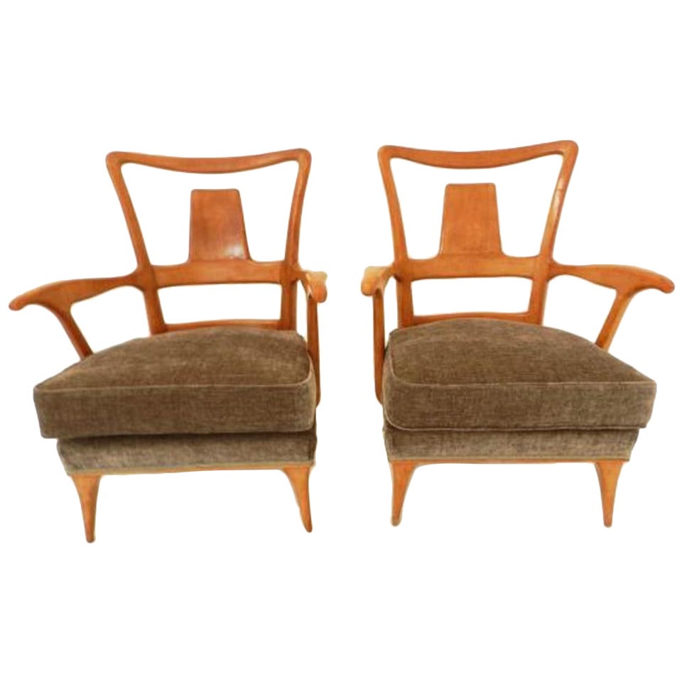 Late 1940's Pair Of Armchairs Attr. To Paolo Buffa