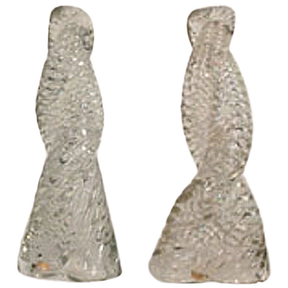 1930's Vetro Diamante- Venini- Glass Ornaments / Obelisks For Sale