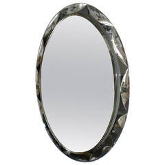 1950s Oval Mirror by Cristal Art