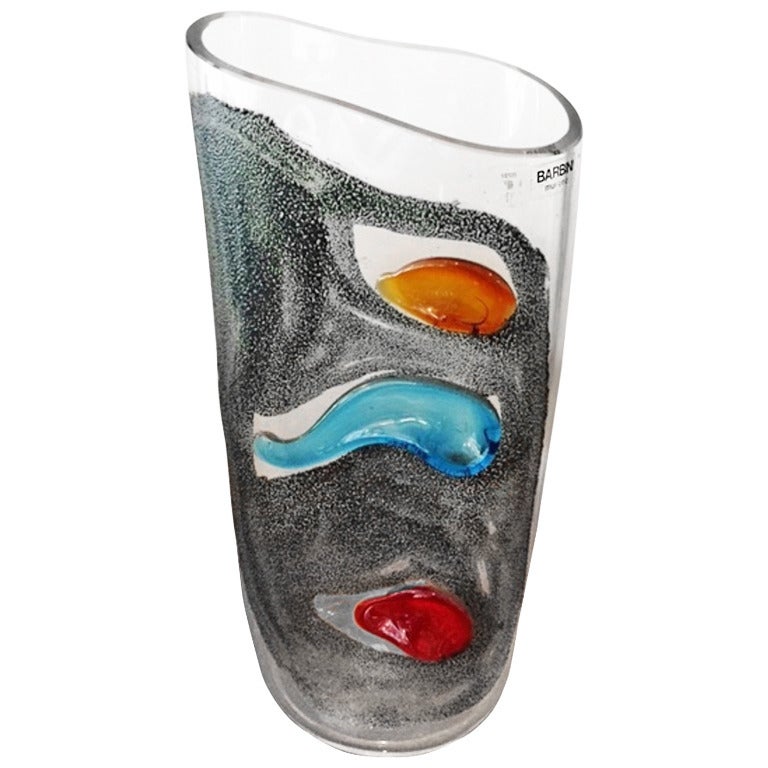 1980s Murano Glass Barbini Vase For Sale