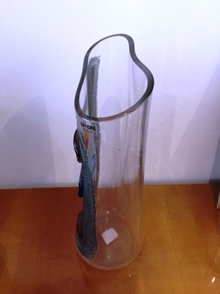 Italian 1980s Murano Glass Barbini Vase For Sale