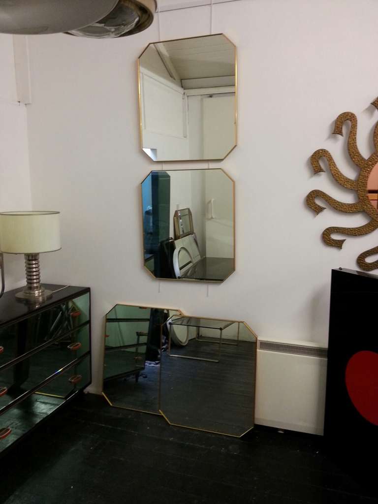 Fours Stylish 1950's Mirrors , Frame in  Dyed Aluminium