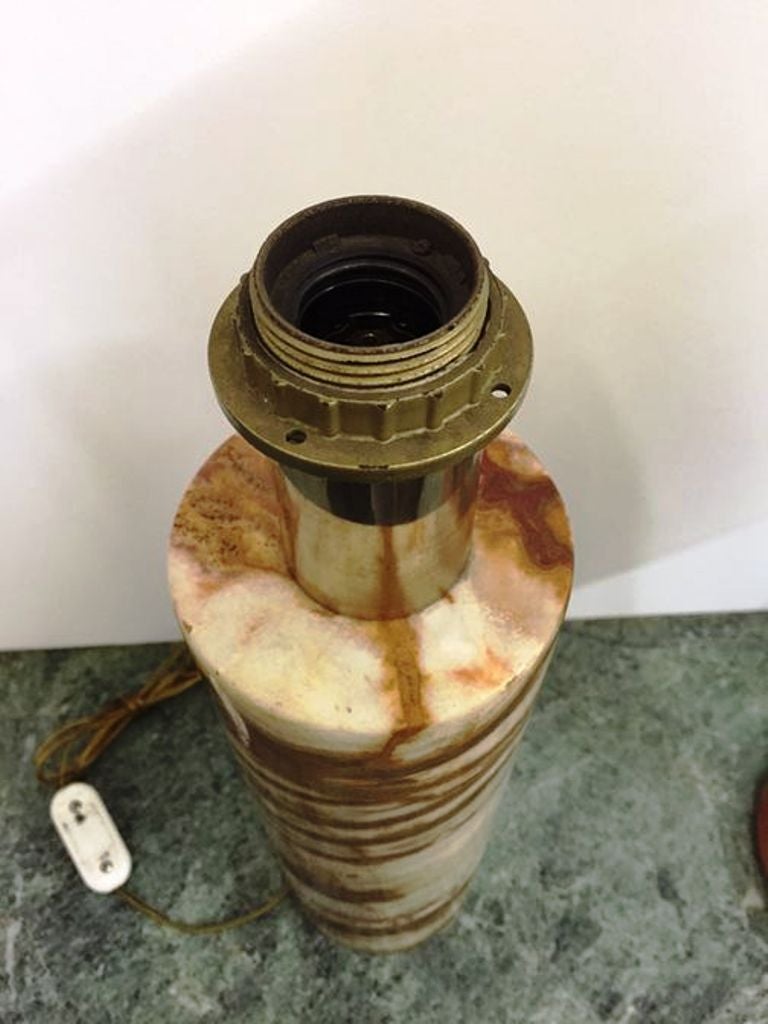 1970s Onyx Table Lamp Base