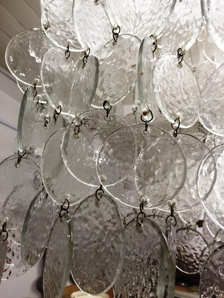 Glass 1970s Italian Ceiling Light For Sale