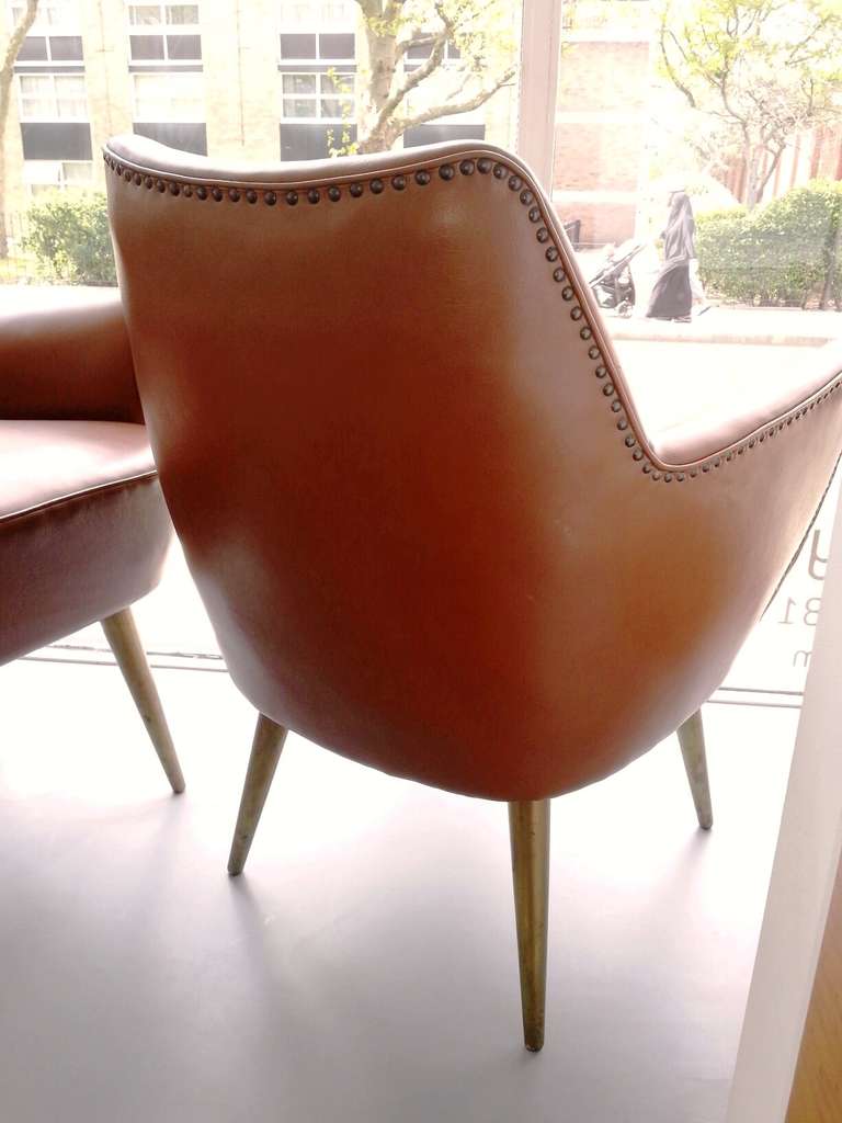 1949's Elegant Armchairs by U. Nordio for the Conte di Biancamano Cruise Ship 1