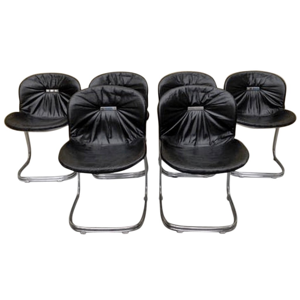 1970s Six Sabrina Chairs by Gastone Rinaldi for Rima For Sale