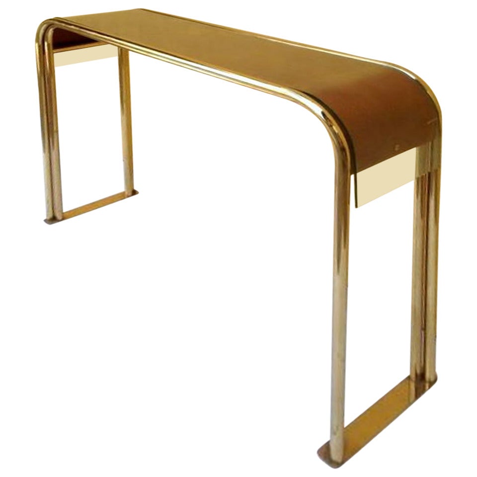 1970s Sleek Italian Console Table For Sale
