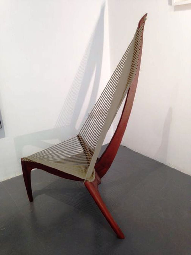 Danish 1960s Harp Chair by Jorgen Hovelskov