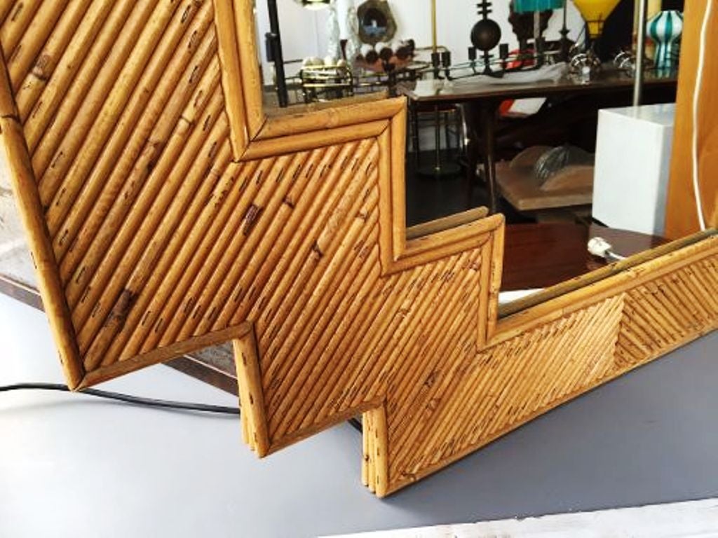 Late 1970s Large Mirror in Rattan 2