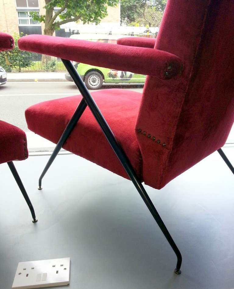 Iron 1950's Reclining Armchairs For Sale
