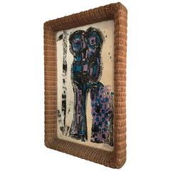 Exquisite Early 1950s Wicker Mirror or Picture Frame by Gio Ponti