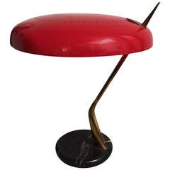 1950s Red Table Lamp by Lumen