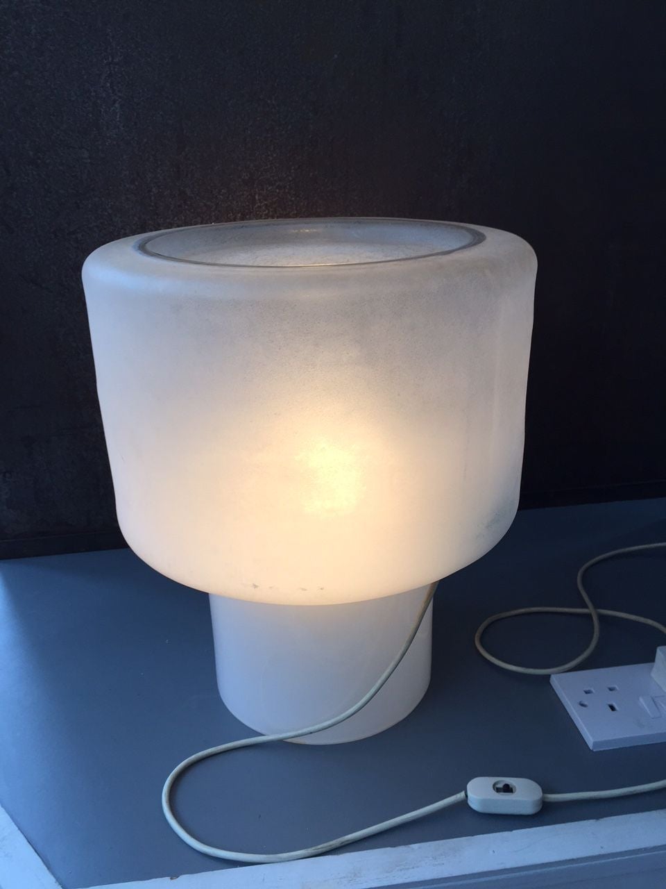 1970s Two Barbini Corroso Murano Glass Large Table  Lamp