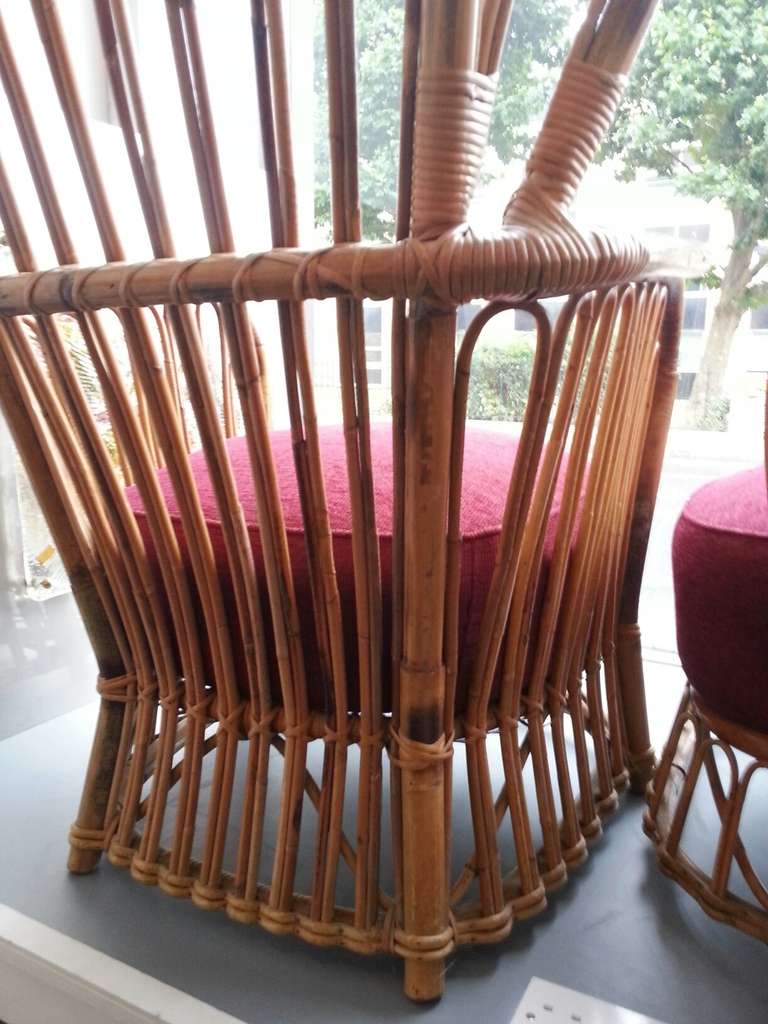 Mid-20th Century Fantastic 1950s Pair of Wicker Armchairs For Sale