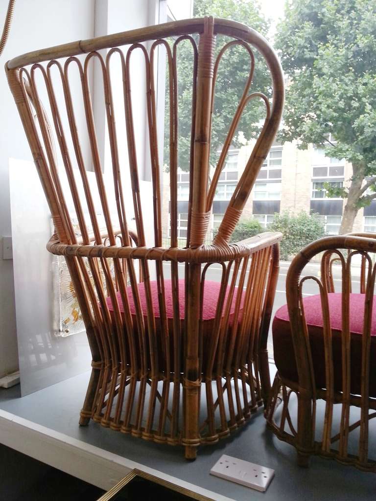 Fantastic 1950s Pair of Wicker Armchairs For Sale 2