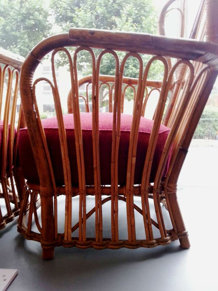 Fantastic 1950s Pair of Wicker Armchairs For Sale 3