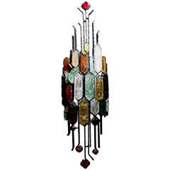 1970s Large Single Sculptural Wall Light in the style of Poliarte