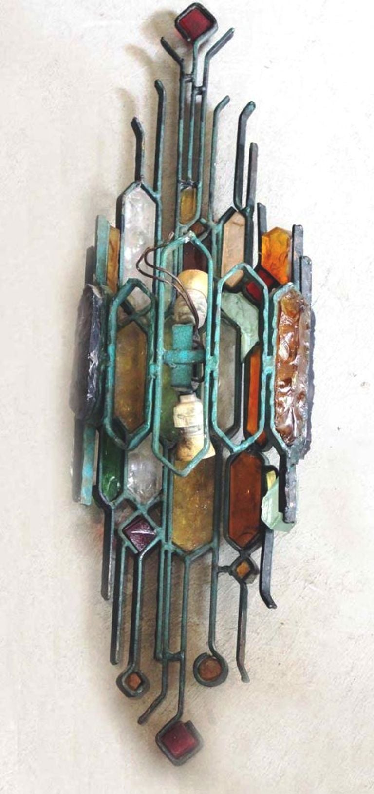 1970s Large Single Sculptural Wall Light in the style of Poliarte