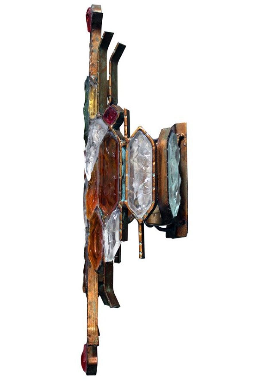 1970s Small Single Sculptural Wall Light in the style of Poliarte