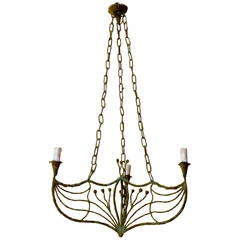 Late 1940s Wrought Iron Ceiling Light