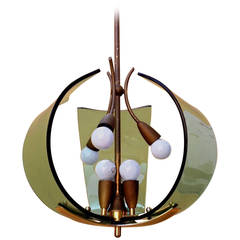 Vintage Late 1950s Small Ceiling Light in the Style of Fontana Arte