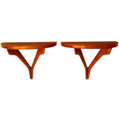 1950s Italian Small Consoles or Bed Side Tables Attributed to Cesare Lacca