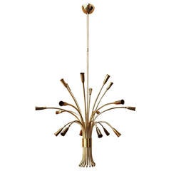 Stunning Late 1950s Brass Ceiling Light by Lumi Milano