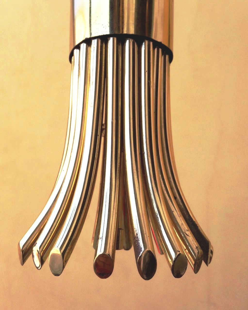Stunning Late 1950s Brass Ceiling Light by Lumi Milano