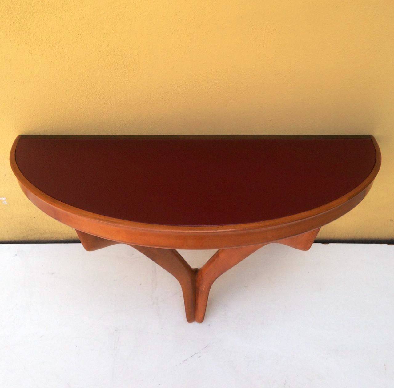 Mid-20th Century 1950s Italian Small Consoles or Bed Side Tables Attributed to Cesare Lacca For Sale
