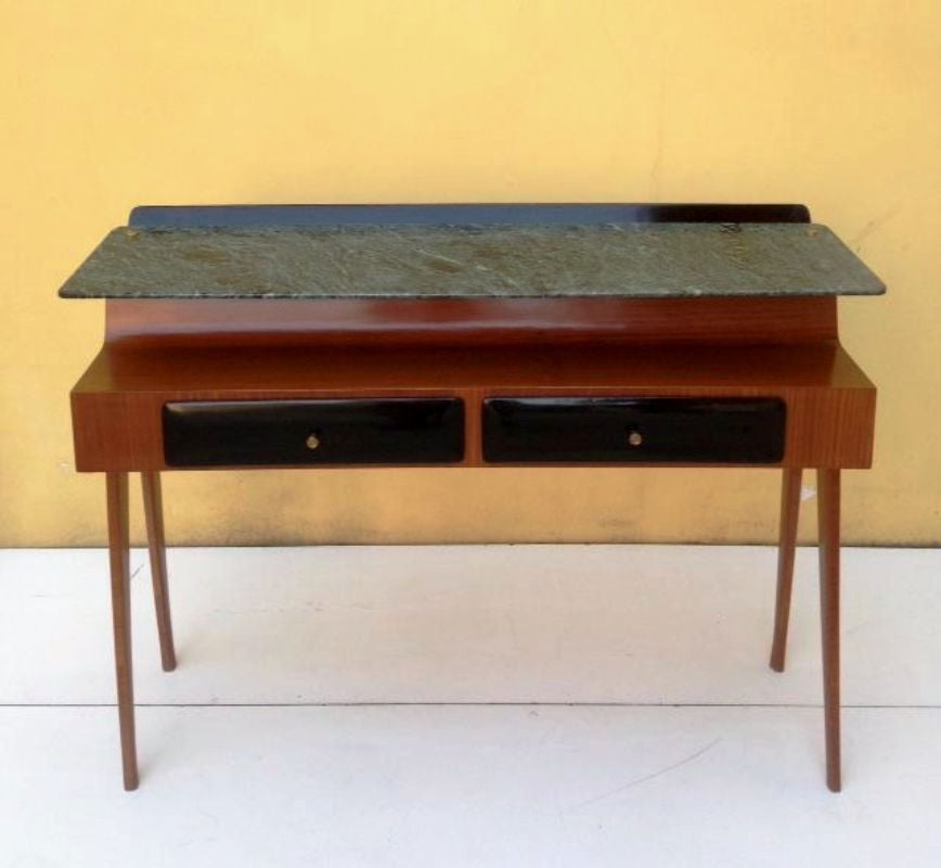 1950's Architectural Italian Console With An Amazing Suspended Marble Top In Excellent Condition For Sale In London, GB