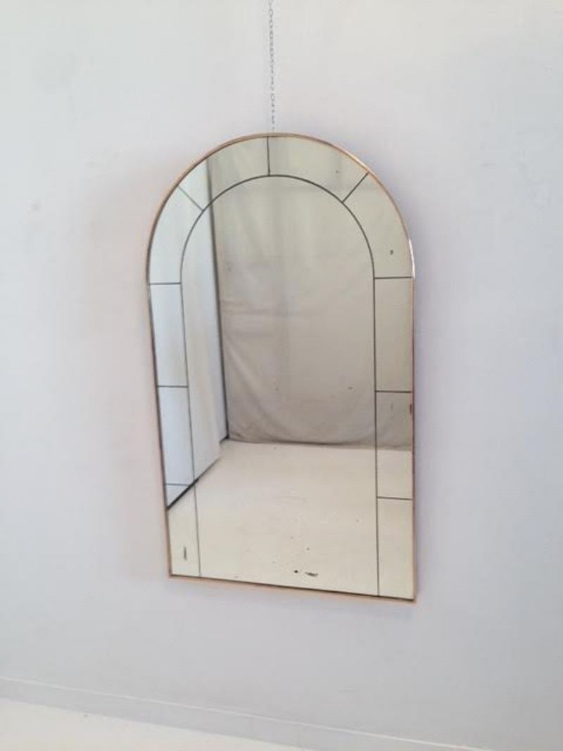 Italian Late 1930s Mirror with Brass Frame